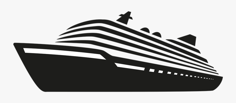 Ship, Cruise, Travel, Vacations, Holiday, Icon - Black And White Cruise Ship Silhouette, Transparent Clipart