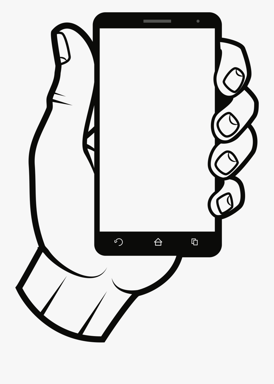 Banner Black And White Smartphone Clipart - Drawing On Mobile ...