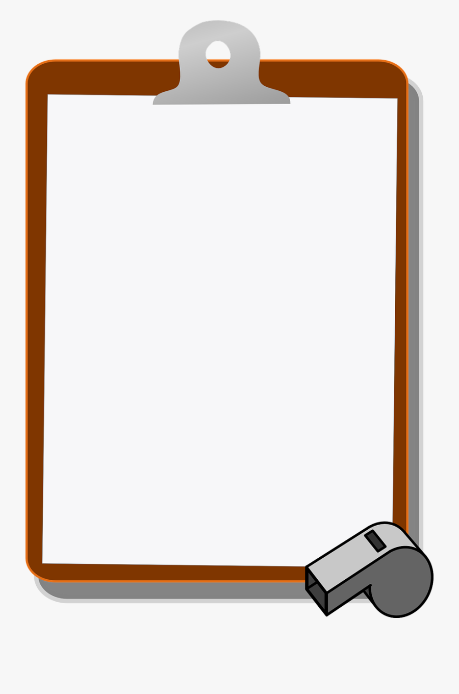 Clipboard Sports Whistle Free Picture - Clipboard And Whistle Clip Art, Transparent Clipart