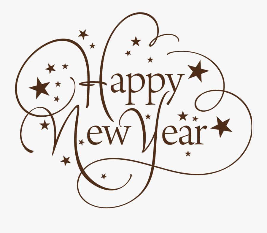 Happy New Year Thin Text - Happy New Year Text Png, Transparent Clipart