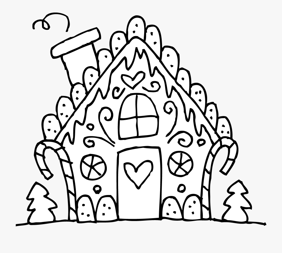 Free Clipart Gingerbread House And Men - Gingerbread House Christmas Coloring Sheets, Transparent Clipart
