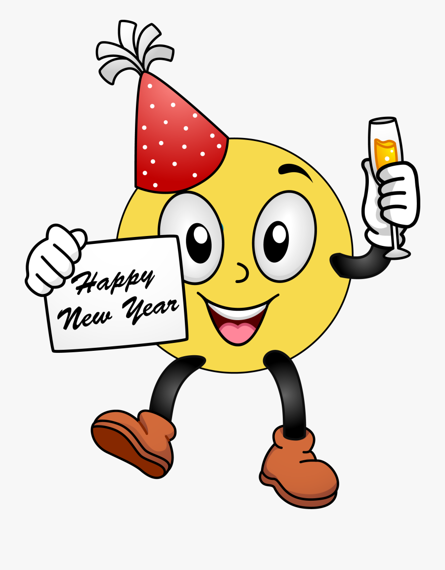 Year - Happy New Year 2019 Smiley, Transparent Clipart