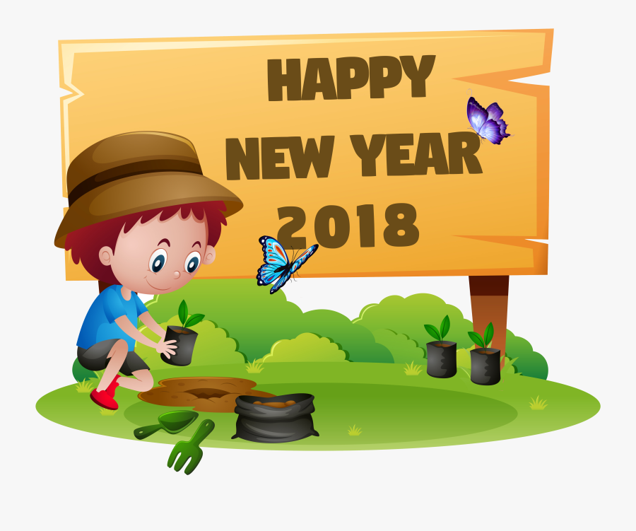 Graphic Freeuse Download 2018 New Year Clipart - Happy New Year 2018 Kids, Transparent Clipart