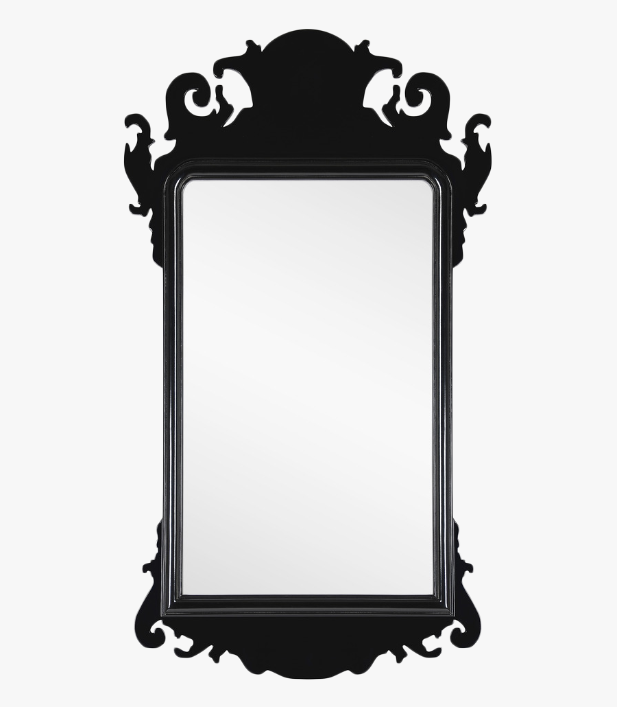 Black Lacquer Chippendale Image - Mirror, Transparent Clipart