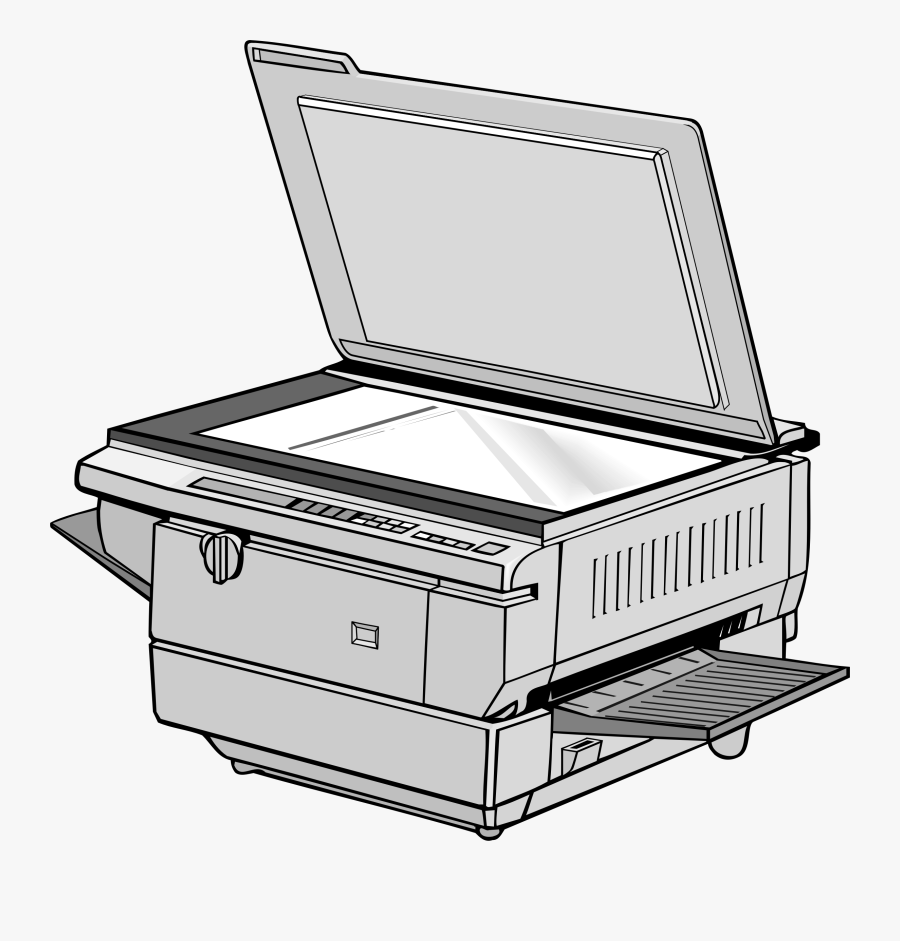 Office Copy Machine - Xerox Machine Clipart Black And White, Transparent Clipart