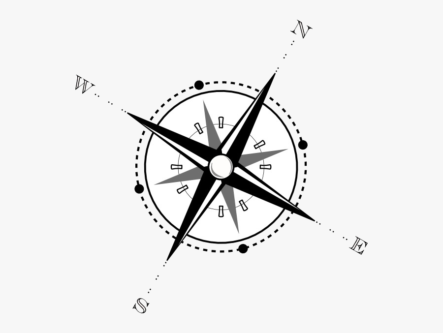 Compass Black And White Clip Art Free Vector In Open - Compass Clip Art, Transparent Clipart