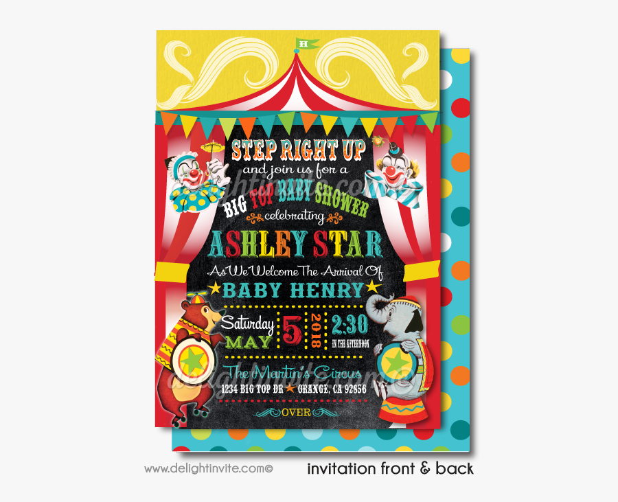 Baby Shower Invitations Tagged Vintage Harrison Greeting - Carnival Baby Shower Invites, Transparent Clipart