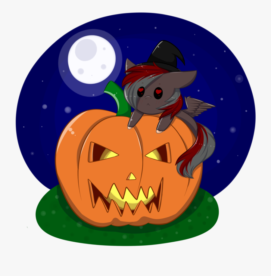 Mimihappy99, Chibi, Commission, Full Moon, Halloween, - Jack-o'-lantern, Transparent Clipart