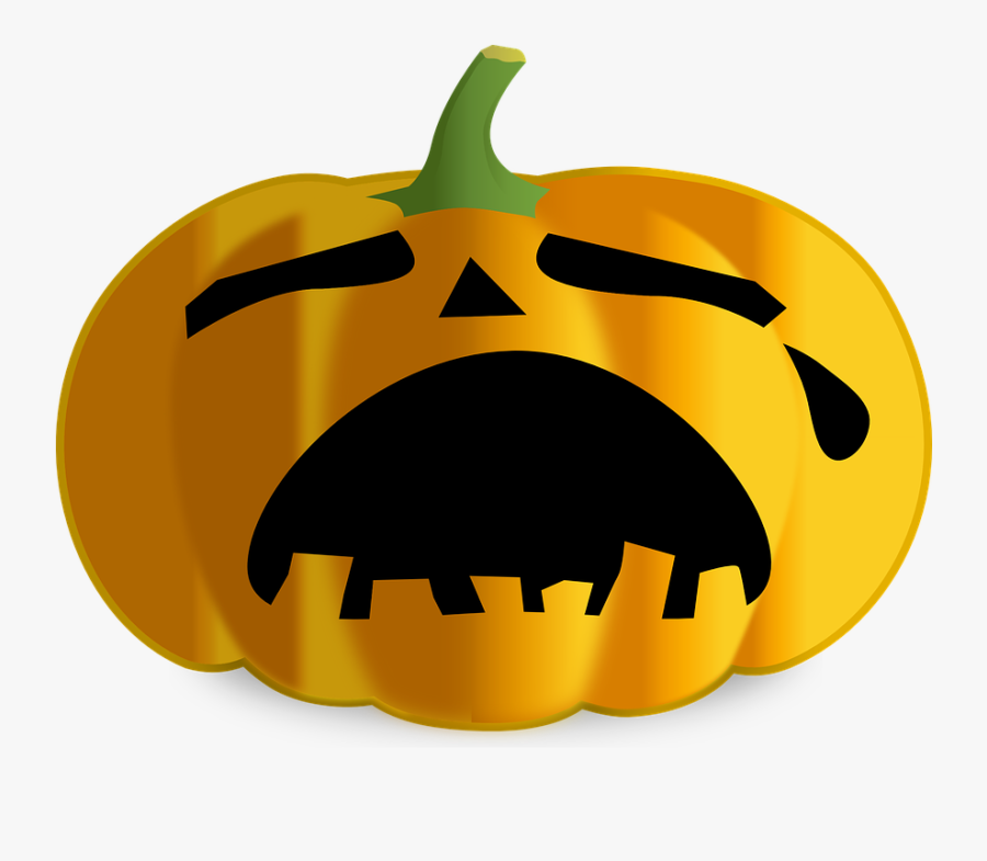 Free Image On Pixabay - Sad Face Jack O Lantern, Transparent Clipart