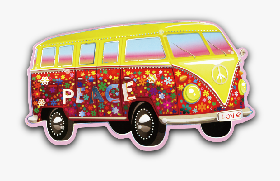 Clip Art Volkswagen Type Car Van - Hippie Volkswagen Png, Transparent Clipart