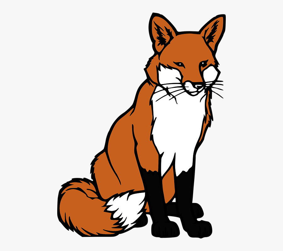 Red Fox Clipart - Drawing Fox Black And White, Transparent Clipart