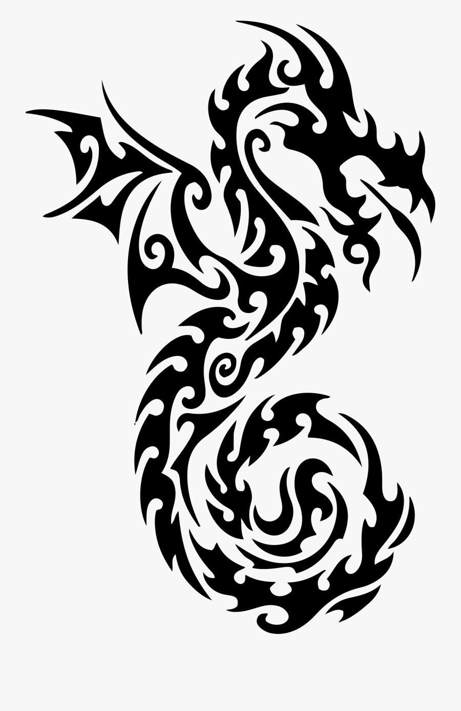 Transparent Seahorse Clipart Black And White - Dragon Japanese Dragon ...