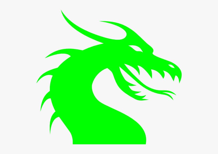 Green - Dragon - Clipart - Dragon Head Silhouette, Transparent Clipart
