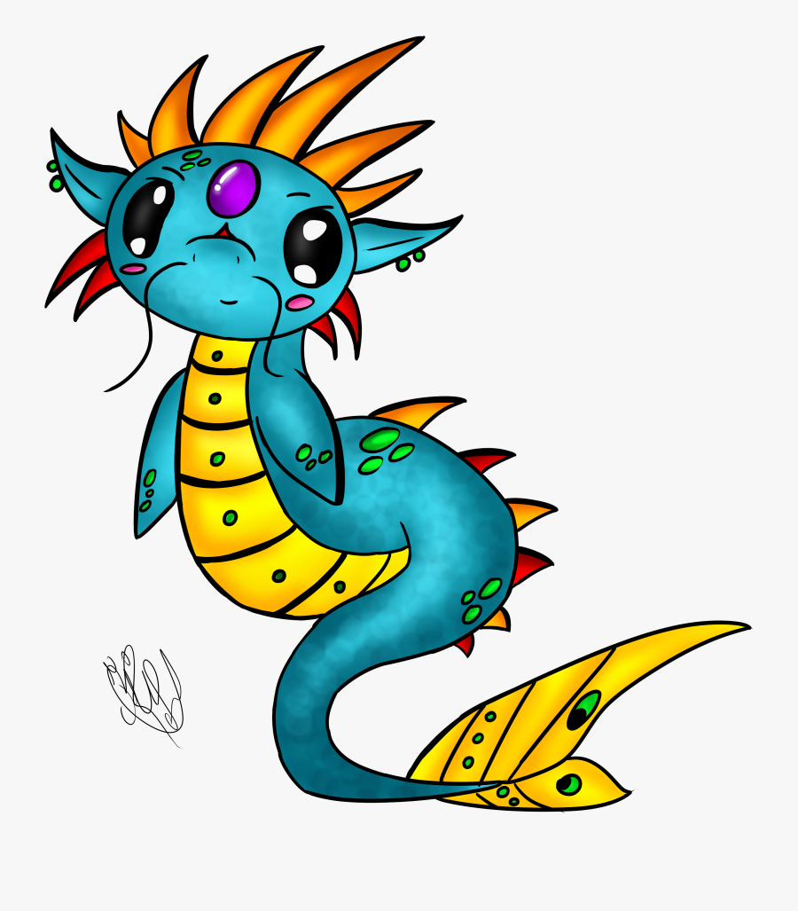 Transparent Dragon Clipart Images - Cute Water Dragon Drawing, Transparent Clipart