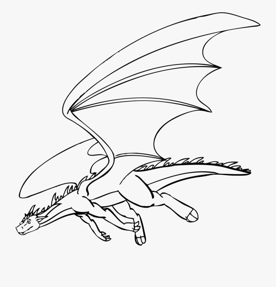 Line Art Drawing Dragon Clip Art - Line Drawings Of Dragons, Transparent Clipart