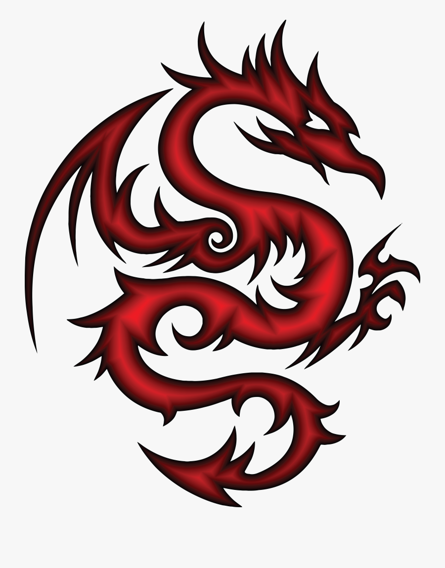 Free Clipart Of A Red Dragon In Tribal Style - Mlp Cutie Marks Dragon, Transparent Clipart