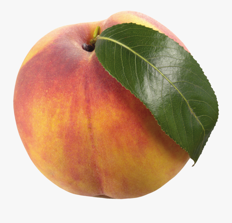 Peach With Leaf Png Clipart - Peach, Transparent Clipart