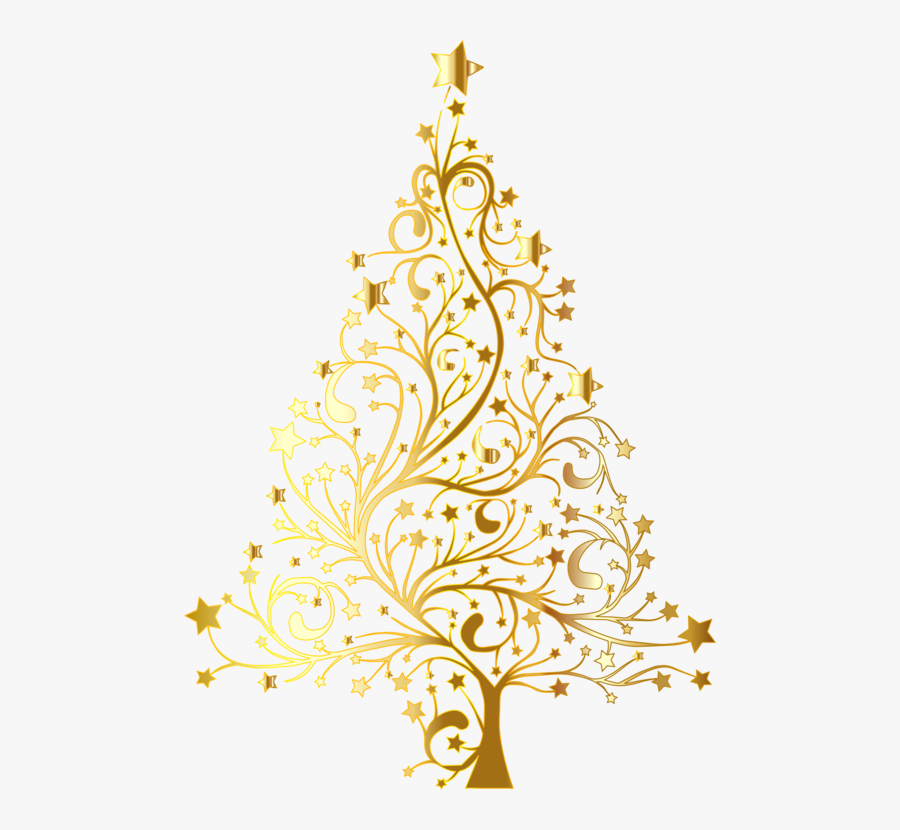 Fir,pine Family,christmas Ornament - Gold Christmas Tree Clipart, Transparent Clipart