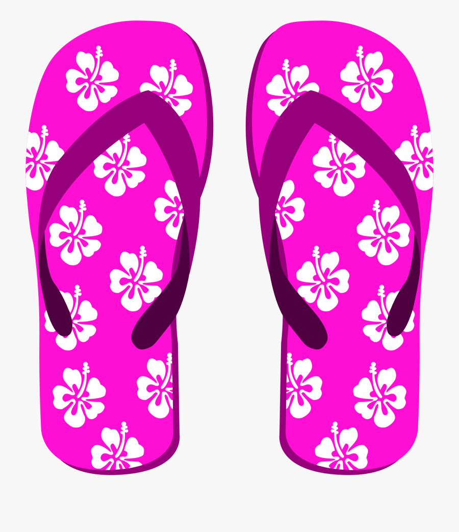 Clipart - Hawaiian Flip Flops Clip Art, Transparent Clipart