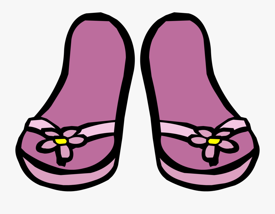 Flower Flip Flops Clipart - Flip Flops Club Penguin, Transparent Clipart