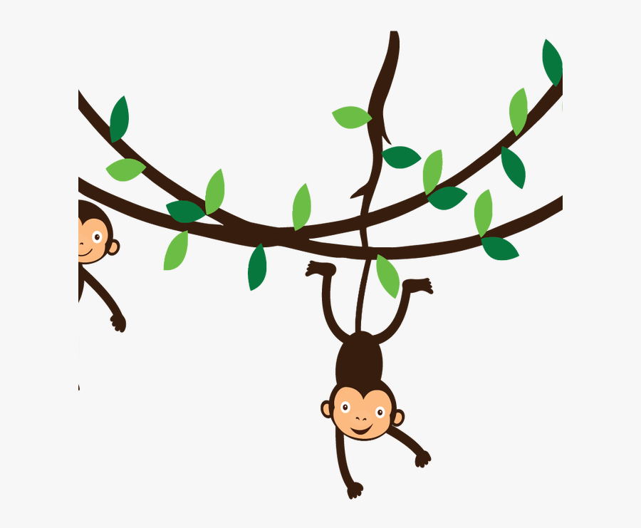 Hanging Monkey Tattoo - Monkey In Tree Clipart, Transparent Clipart