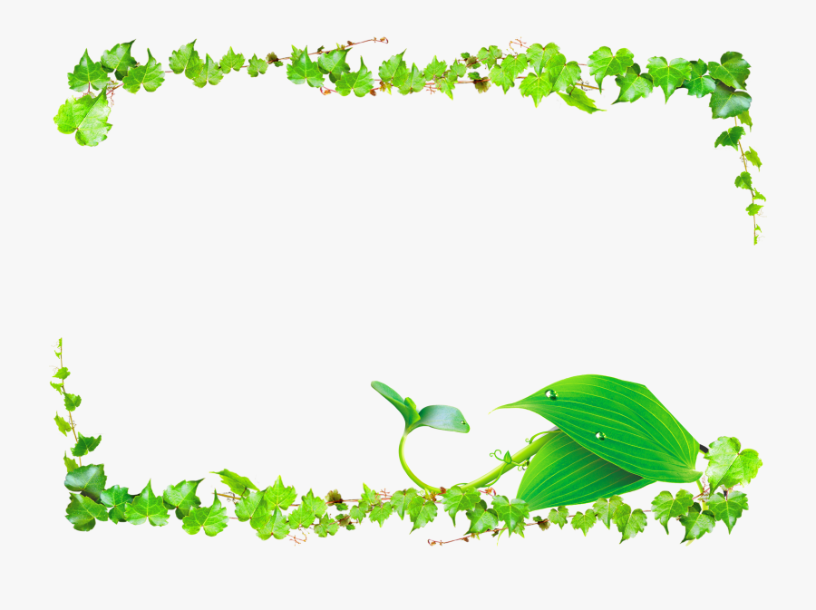 Leaf Green Border Transprent - Leaf Border Design Png , Free ...