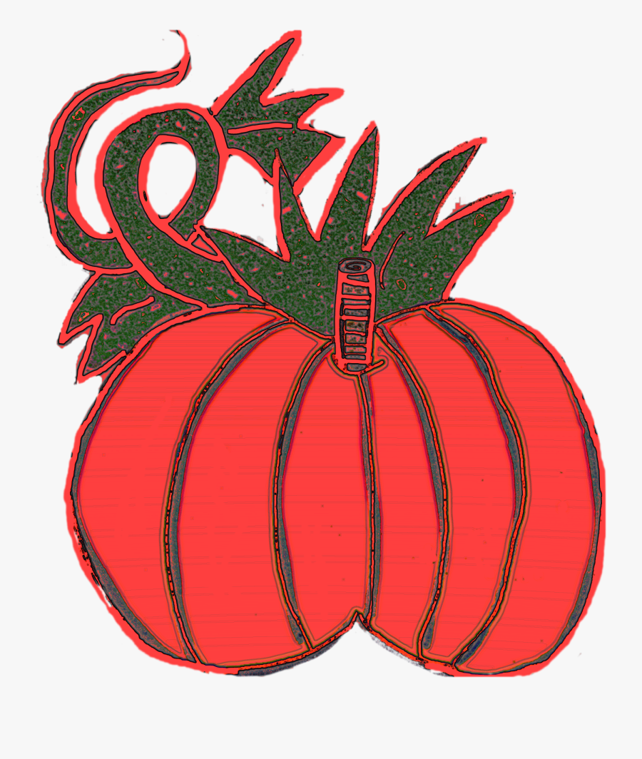 Chubby Pumpkins With Vine To Left And Large Leaf To - Illustration, Transparent Clipart