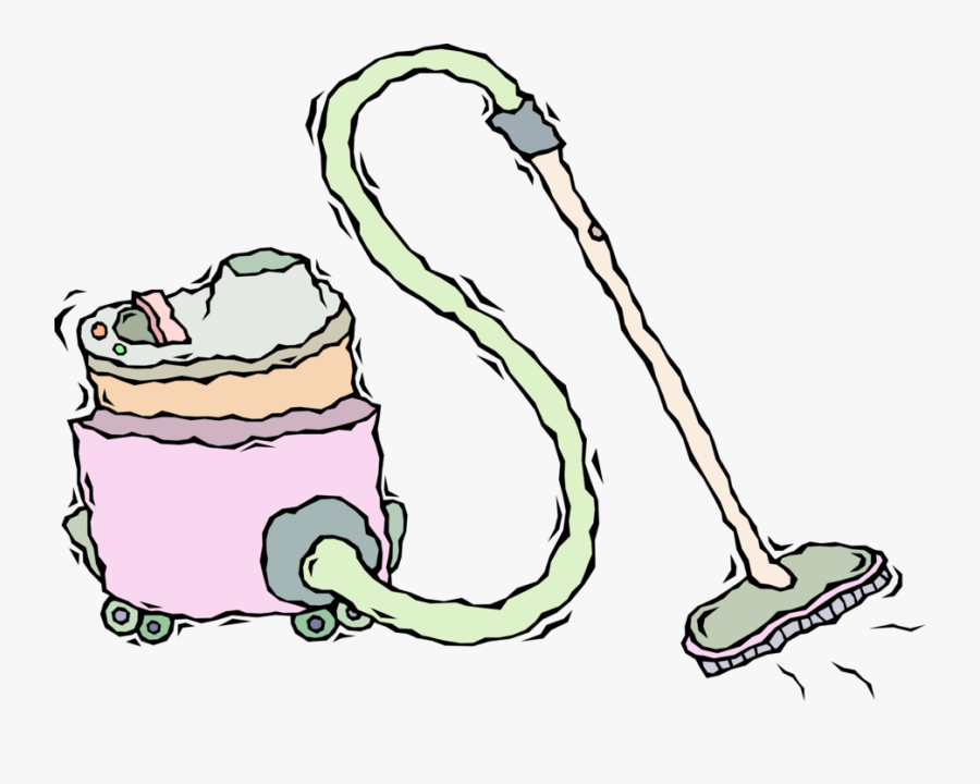 Vector Illustration Of Vacuum Cleaner Uses Centrifugal - Vacuum Cleaner Sucking Clipart, Transparent Clipart