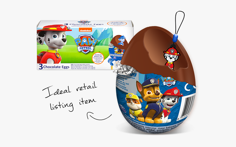 Paw Patrol 3 Chocolate Eggs, Transparent Clipart