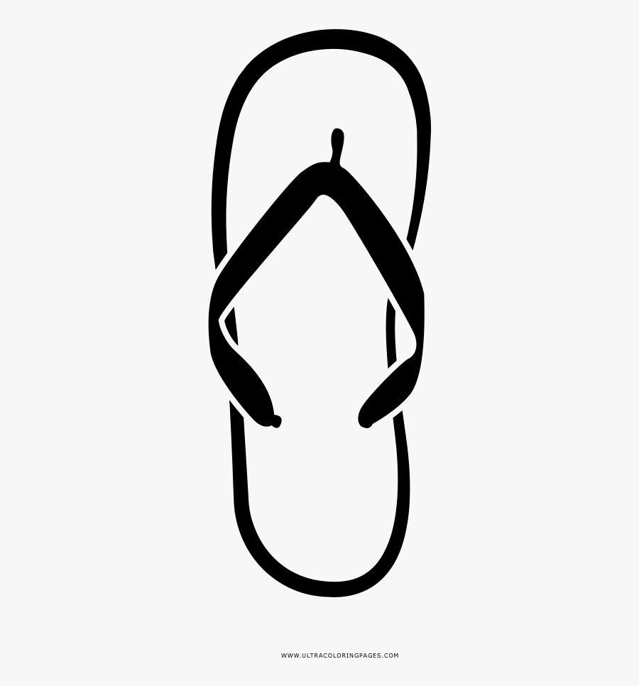 Flip Flop Coloring Page - Clip Art Black Flip Flop, Transparent Clipart