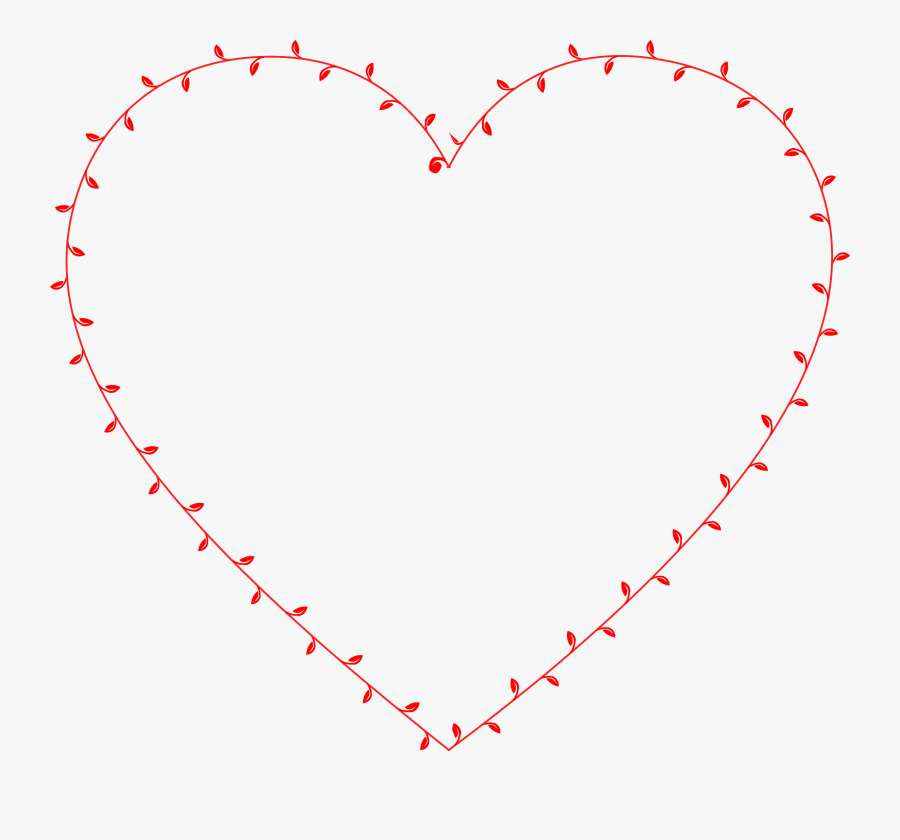 Ivy Heart Graphic Royalty Free Download - Red Transparent Heart Outline, Transparent Clipart