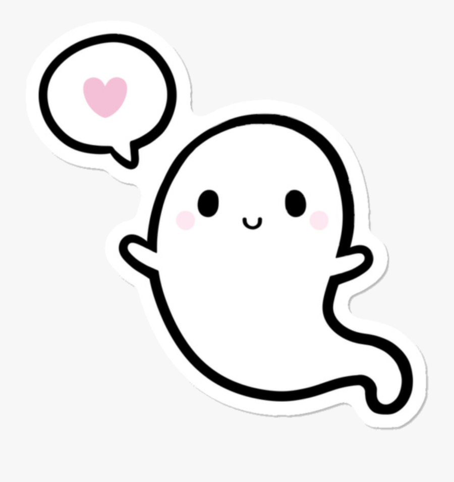 Hd Ghost Halloween Spooky Scary Boo Cute Heart Love - Cartoon Cute