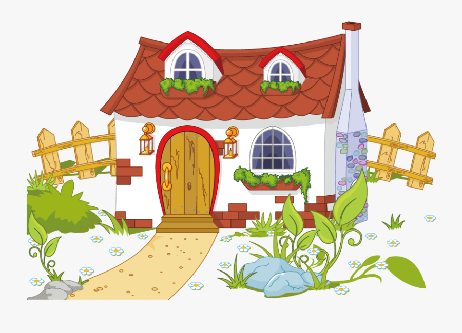 Transparent Fence Clipart - House With Garden Clipart, Transparent Clipart