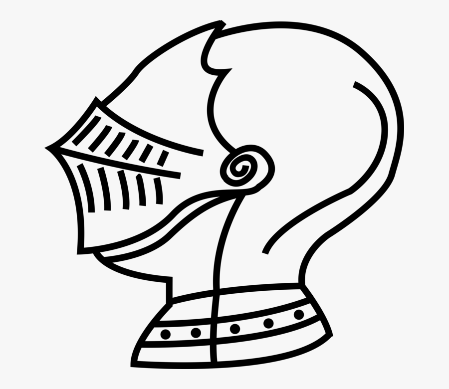 Vector Illustration Of Medieval Knight"s Helmet - Knight Helmet Clip Art Png, Transparent Clipart