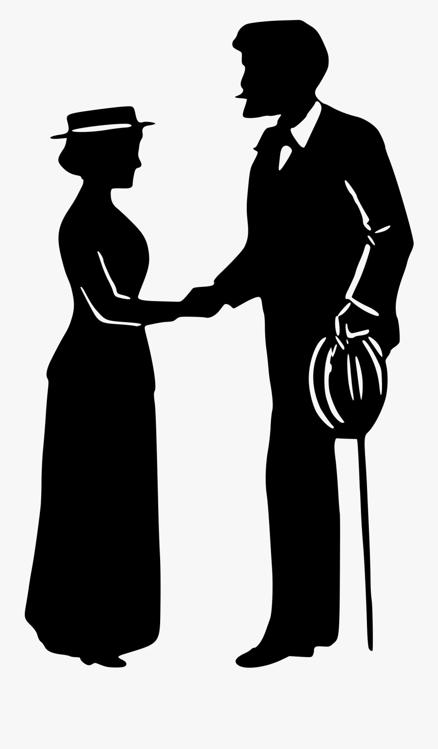 Handshake Clipart Silhouette - Man And Woman Shaking Hands Silhouette, Transparent Clipart