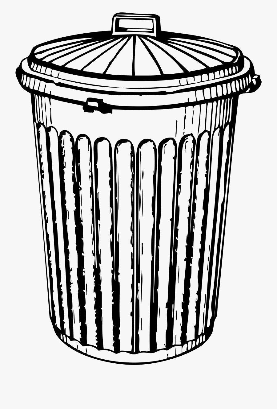 Trash Can - Trash Can Black And White, Transparent Clipart