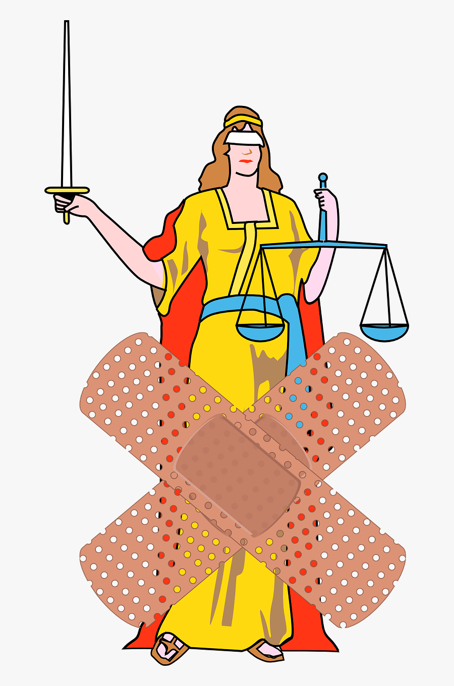 Justice Court Fairness Free Picture - Lady Justice With Color, Transparent Clipart