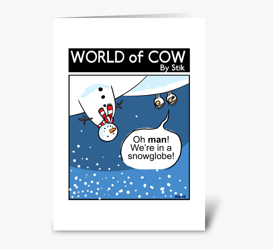 Cow Snowglobe Greeting Card - World Of Cow, Transparent Clipart