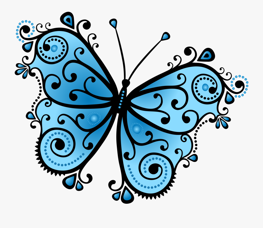 Clip Art Drawing Transprent - Butterfly Blue Png Design, Transparent Clipart