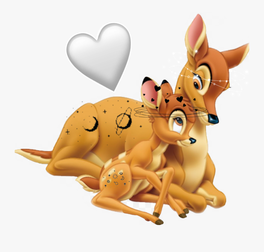 #bambi #hearts #planets #stars #mother #baby #kid #angels - Bambi Png, Transparent Clipart