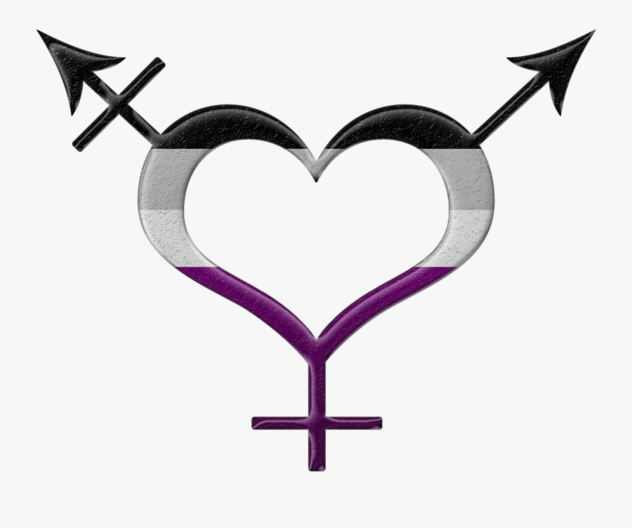 Asexual Pride Heart Shaped Gender Neutral Symbol In - Asexual Heart Symbol, Transparent Clipart