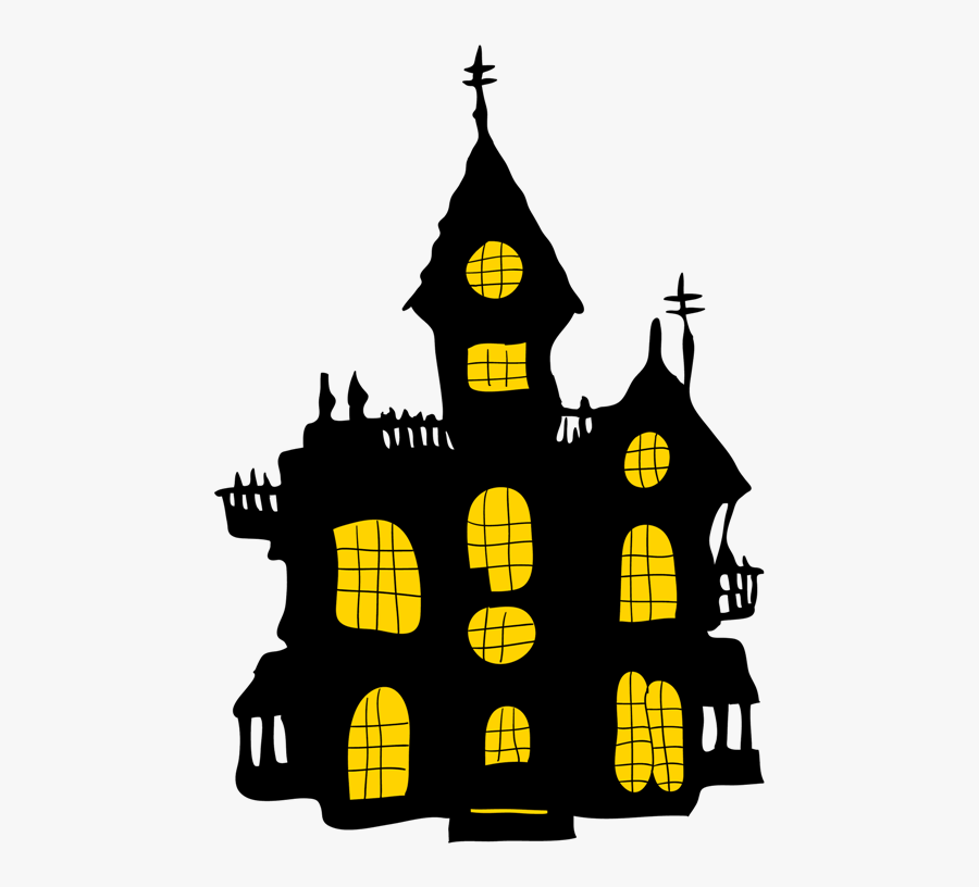 Halloween Clipart, Views Album, Kids Stickers, Yandex, - Haunted House Silhouette Png, Transparent Clipart