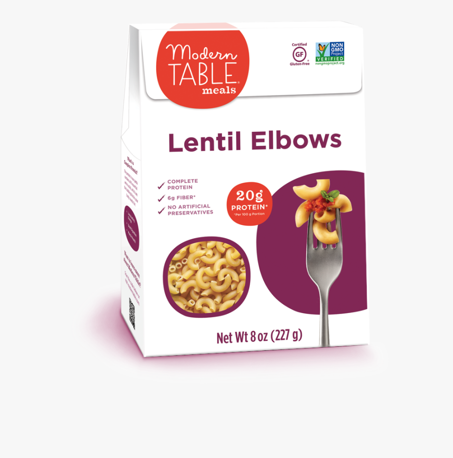 Lentil Elbow Gluten Free - Modern Table Lentil Rotini Pasta, Transparent Clipart