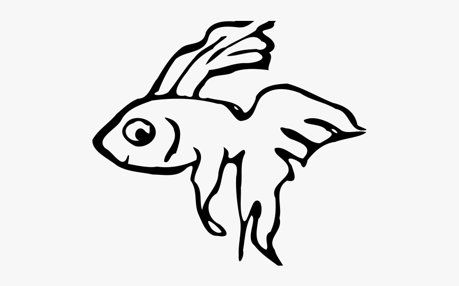 Tropical Fish Clipart Betta Fish - Black And White Betta Fish Clipart, Transparent Clipart