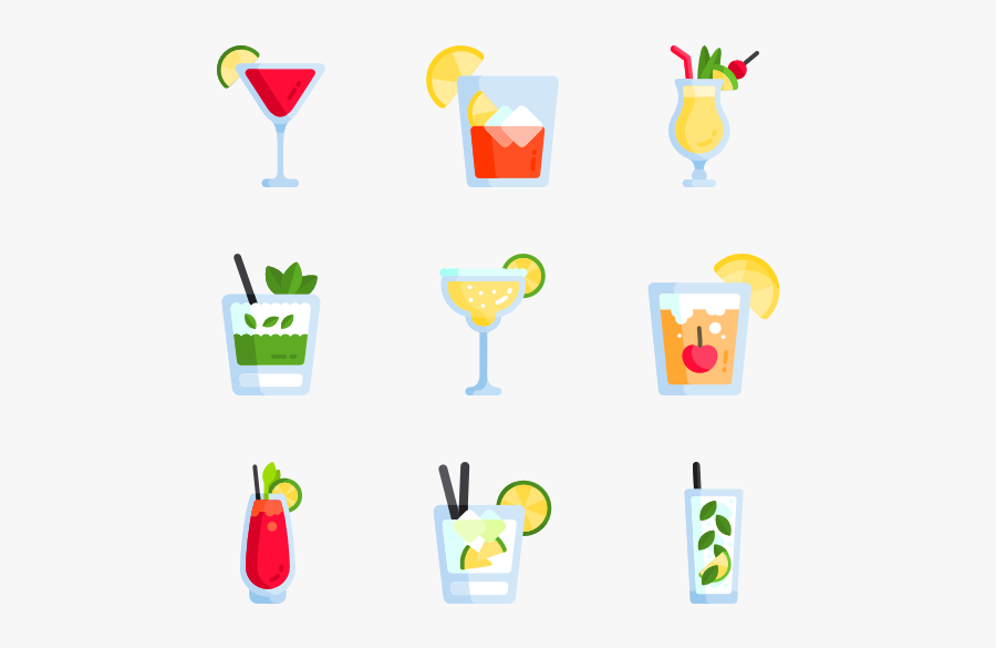 Party Icon Packs - Cocktails Cartoon, Transparent Clipart