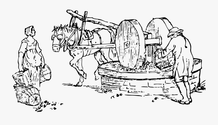 Line Art,art,human Behavior - Dibujo De Un Caballo En Un Molino, Transparent Clipart