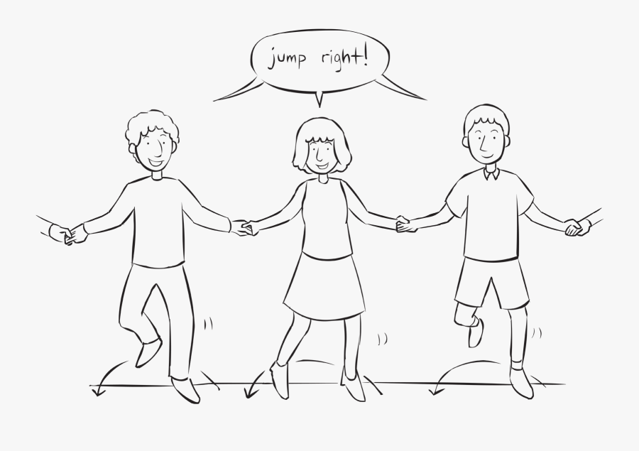 People Holding Hands In A Circle Jumping To Their Right, Transparent Clipart