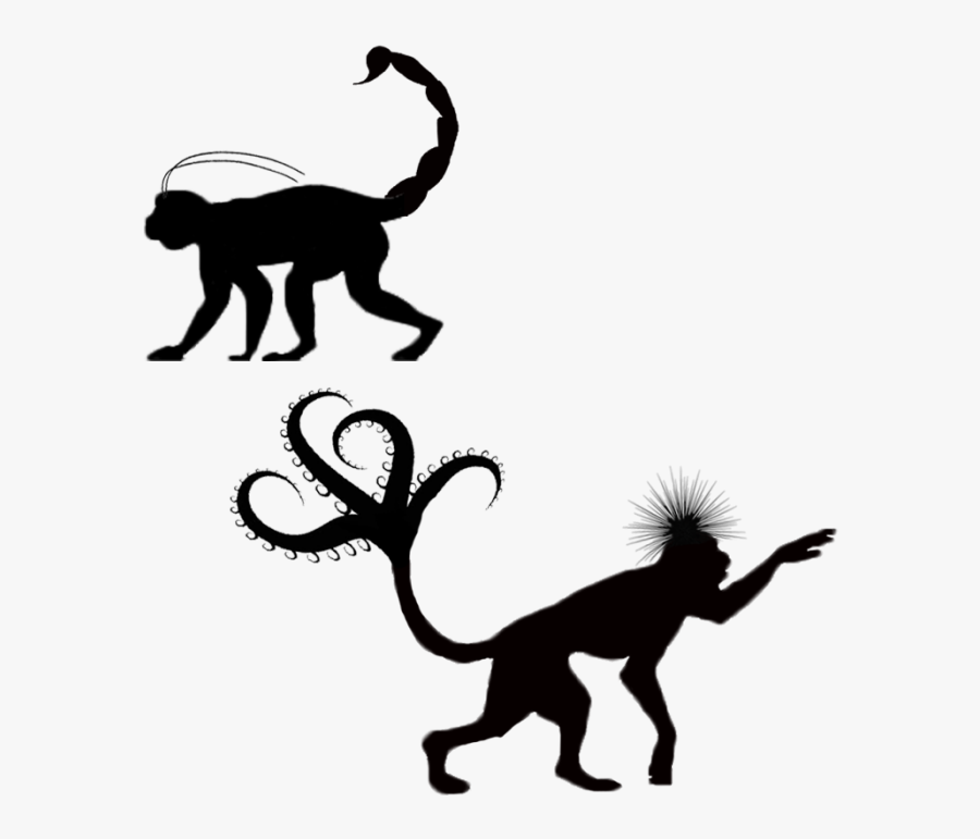 Monkey Clipart Black And White Silhouette, Transparent Clipart