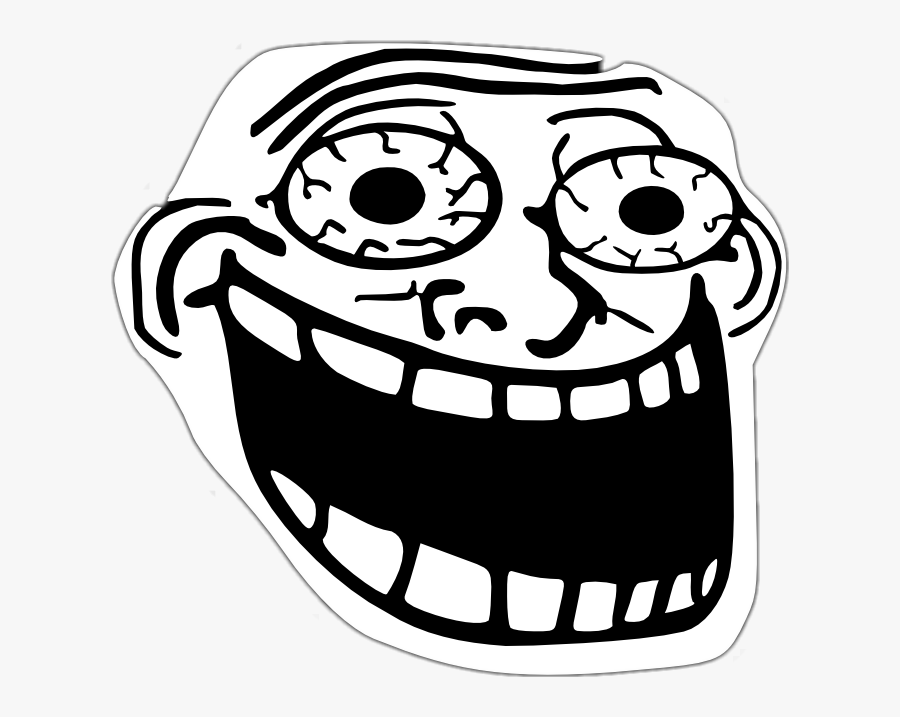 Excited Troll Face, Transparent Clipart