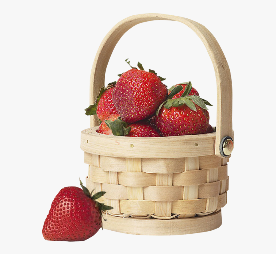 Transparent Fruit Baskets Clipart - Transparent Strawberry In A Basket, Transparent Clipart